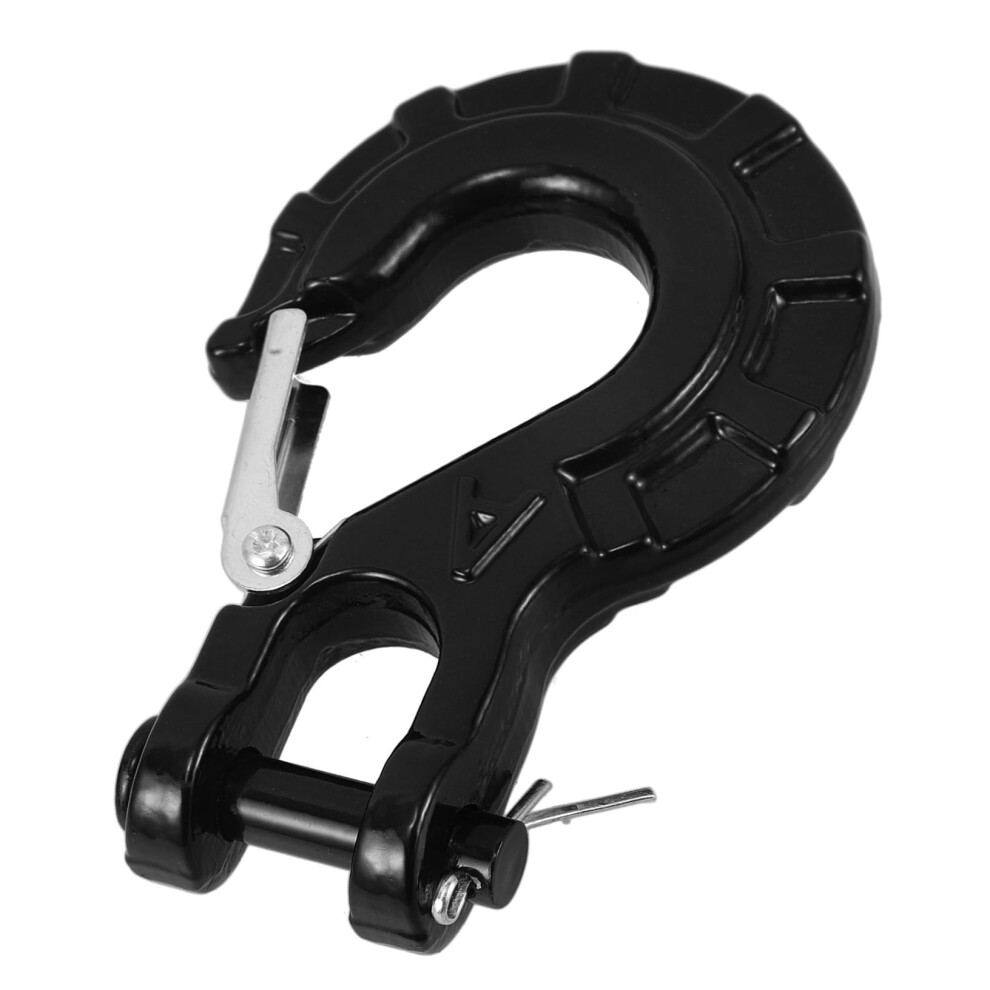 Winch Hook Swivel Lifting Hook Alloy Steel 2-Ton Capacity Tow Hook With Safety Latch For Winch Accessories Black 6493810705106