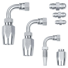 90 Degree Hydraulic Hose Field Repair Kit, 3Pcs Reusable for 1/4", 3/8", 1/2" Inner Diameter Hoses