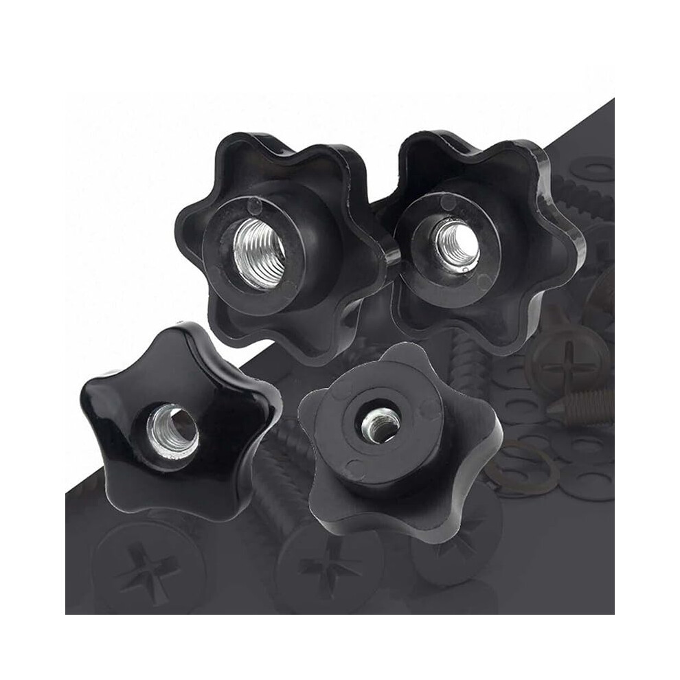 M8 Star Shaped Clamping Nuts Knobs Female Thread Handles For Manual Tightening - 4/8Pc Set, Black, Size M8 6482260696775