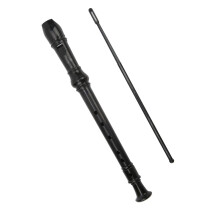 Flauto dolce soprano in ABS, 6 fori, stile tedesco, nero
