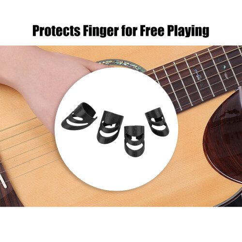 4 pezzi protezioni per dita della chitarra Nero S M L XL 2