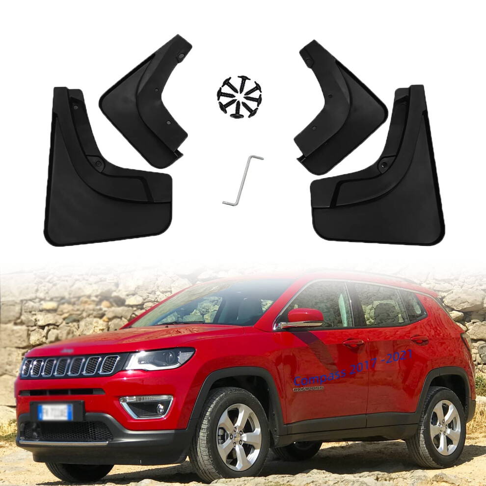 Mud Flaps Kit For Jeep Compass 2017-2022, 4Pcs Splash Guards, Compatible With 1.3T 1.4T 2.0L Models 6482260697062