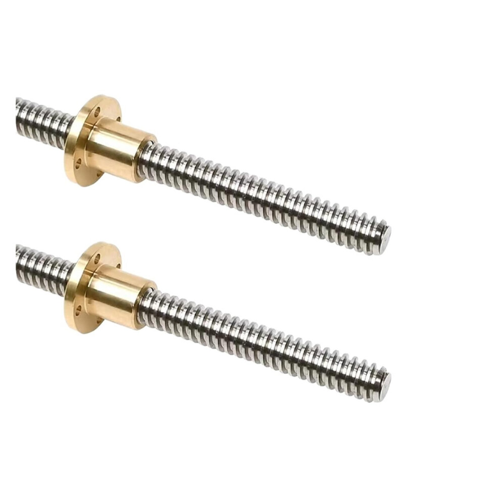 Stainless Steel T8 Ball Screw 8Mm Pitch 2Mm Lead 10Mm Length Cnc Trapezoidal Rod With Brass Nut 500Mm Length 6276012511894