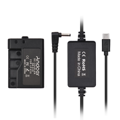 DR-E10 LP-E10 5x3.6x1.5cm 8.4V 2A USB-C noir 2