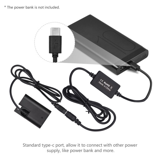DR-E6 LP-E6N Batterie factice 8,4 V 2 A Type-C Noir 1