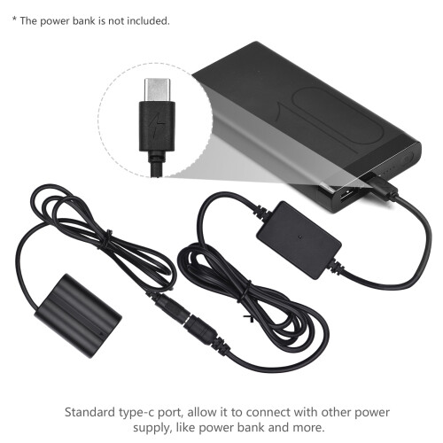 Batterie factice PD USB-C vers NP-W235 DC 8,4 V 2 A Noir 1