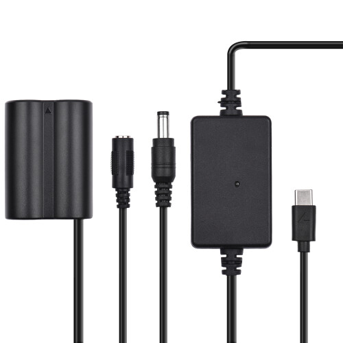 Batterie factice PD USB-C vers NP-W235 DC 8,4 V 2 A Noir