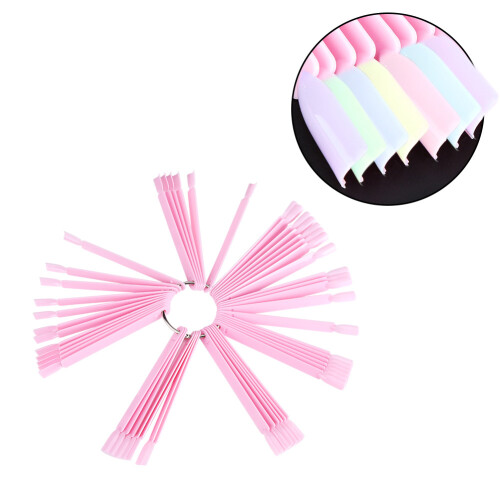 50Pcs/Bag Fan False Nail Tip Stick Palette Swatch 1