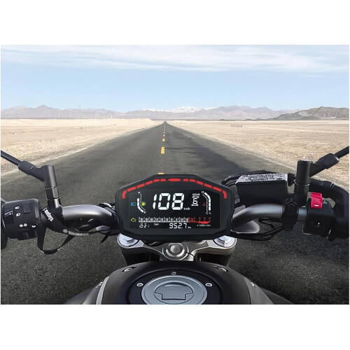 Motorcycle Digital Tachometer Universal Speedometer LED Odometer for 2-4 Cylinder Motorbikes, Waterproof, 12V Panel Meter 1
