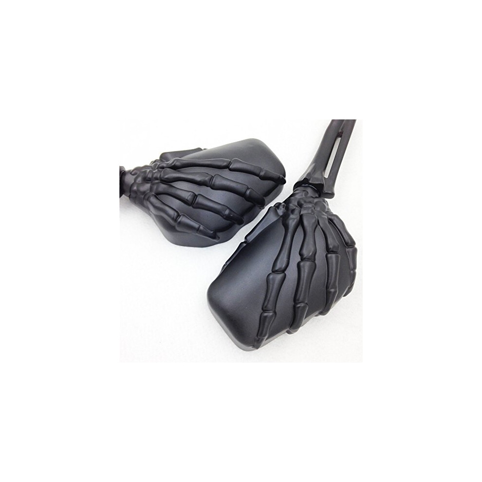 Motorcycle Black Skull Skeleton Hand Mirror for Suzuki GSXR Hayabusa Yamaha Honda Cruiser Custom Style-image-OPC-PJNYPDD-NEW