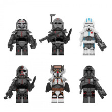 6pcs Star Wars Remnant Squad Destroyer Crosshair Echo Hunter Technician Assemble Building Block Toys