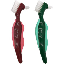 Premium Hard Denture Brush Toothbrush, Cleaning Brush, Multi-layered Bristles Portable Denture Double Sided Brush, Denture Care(pack Of 2)