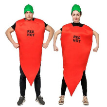 Halloween Couple's Red Chilli Jumpsuit with Hat Spoof Stage Role Party Jumpsuits