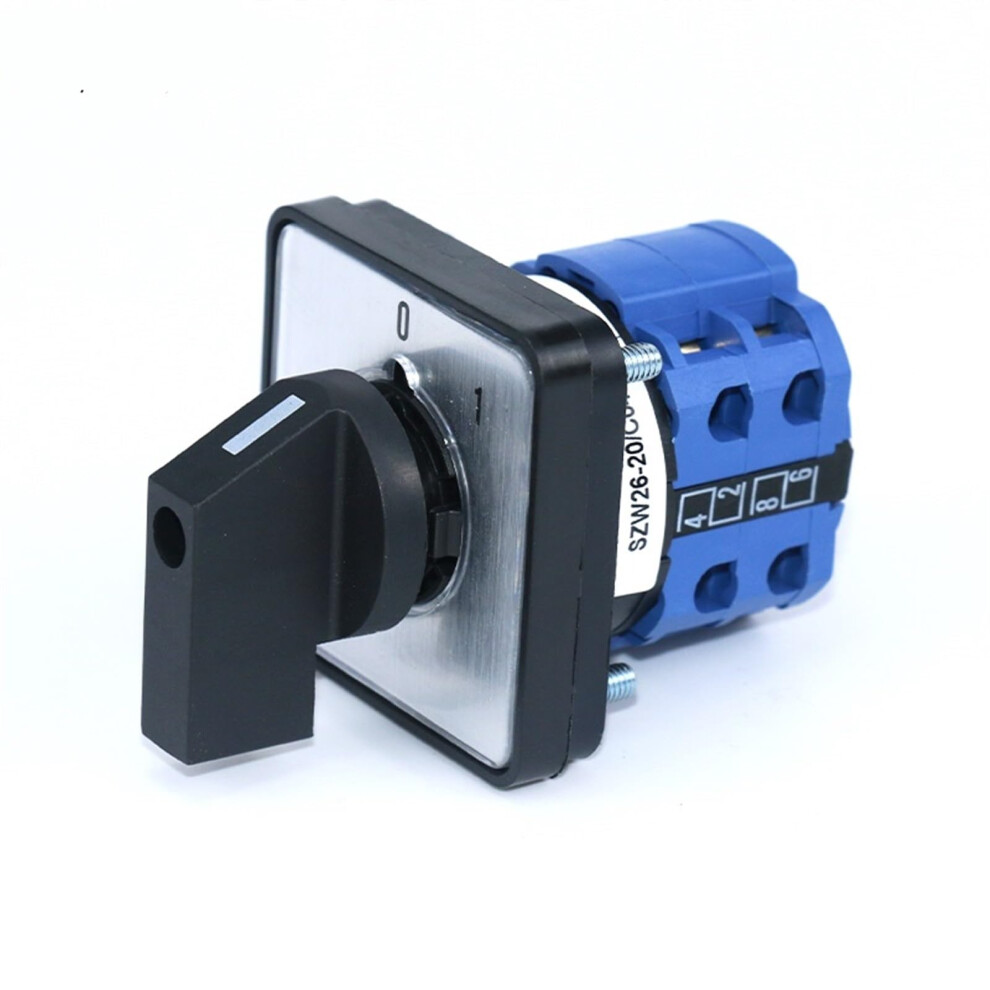 Szw26/Lw26-20 Cam On Off Switch 2 Phase 660V 20A 8 Terminals 64X64mm 48X48mm Panel Mount Universal Changeover Switch 6947110208282