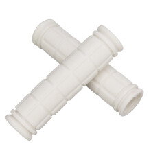 Paire de poignées de guidon en caoutchouc blanches 11,5 cm x 23 mm