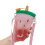 320ml Large Capacity Hanging Strap Fruit Design Plastic Straw Summer Water Cup 1
