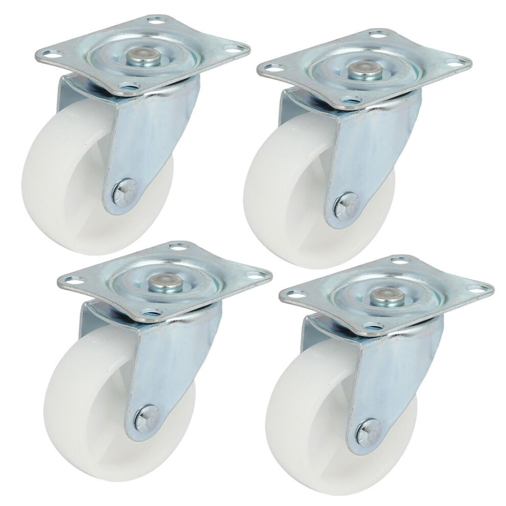 Shopping Cart Casters 2" Rotatable Swivel Caster Wheel With Metal Top Plate, 4Pcs, Heavy Duty For Trolley Use 6482260699479