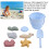 Ensemble de jouets de plage en silicone bleu - seau, pelle 12