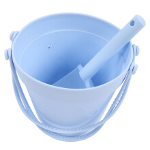 Kit de juguetes de playa de silicona cubo azul, pala