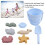 Ensemble de jouets de plage en silicone bleu - seau, pelle 6