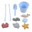 Ensemble de jouets de plage en silicone bleu - seau, pelle 2