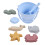 Ensemble de jouets de plage en silicone bleu - seau, pelle 16
