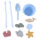Ensemble de jouets de plage en silicone bleu - seau, pelle 4