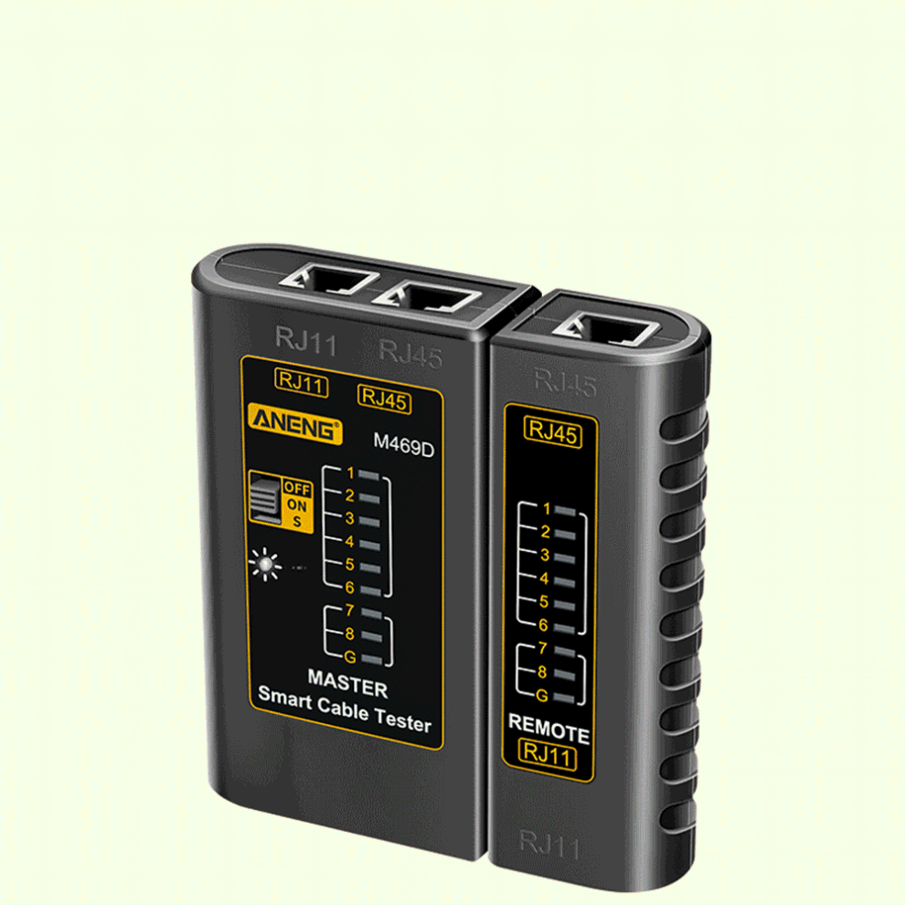 Aneng M469d Network Cable Tester For Rj11/Rj45 With Led Indicator, Long-Distance & Shielded Testing 4251342335404