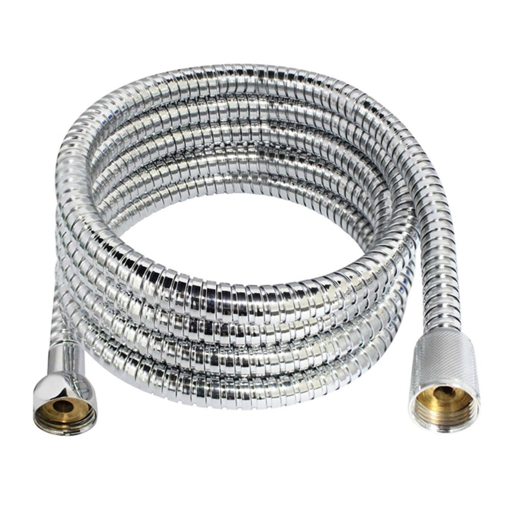 Bathroom Shower Head Hose 1.5M Chrome Stainless Steel Flexible Water Pipe With Washers And Gasket Silver Color 6493810706677