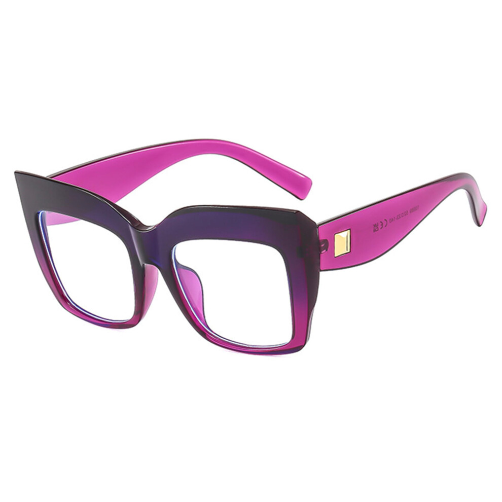 Square Oversized Glasses Frame Reading Eyewear for Women - Large Acetate Frame, Fashionable Clear Lenses, Lightweight Design