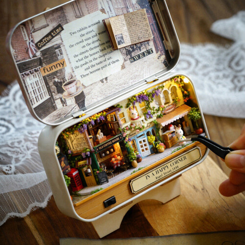 DIY Miniature Handmade Box Dollhouse Good Old Time 1