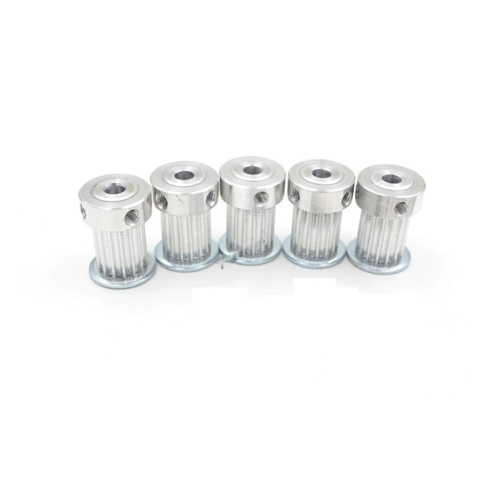 Belt Pulley 15 Teeth Htd3m Timing Pulley Set Of 5, Bore Sizes 4Mm 5Mm 6Mm 6.35Mm 8Mm For 15Mm Width Timing Belt 6276012514413