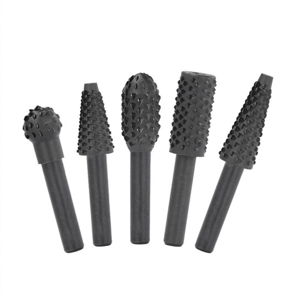 Drill Bit Set - 5Pcs Rotary Burrs For Woodworking, Carving, And Carpentry - Grinder Rasp File Tools 6276012514819