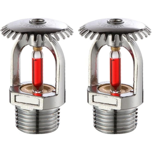 2 PCS Brass Chrome Plated Fire Sprinkler Head 3/4 Inch DN20 68 Automatic Upright Type Temperature Trigger 1