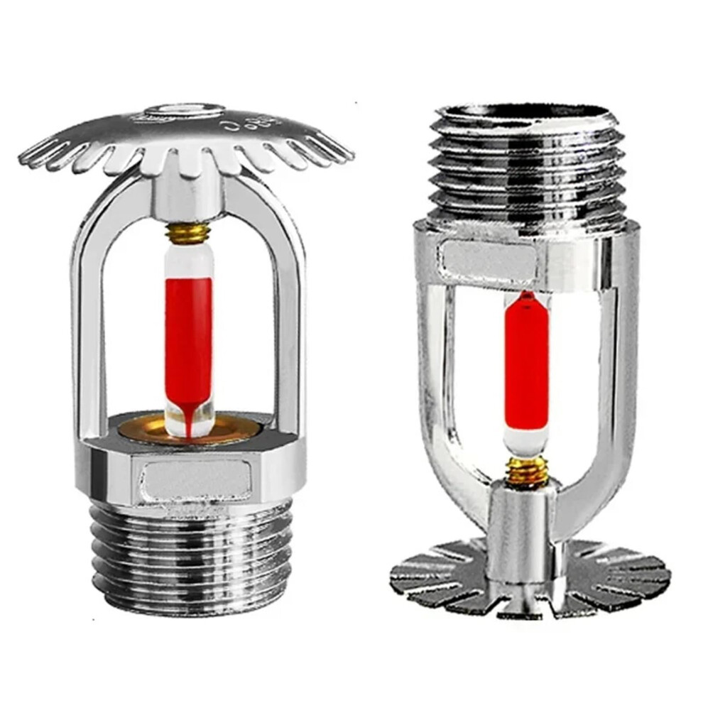 2 Pcs Brass Chrome Plated Fire Sprinkler Head 3/4 Inch Dn20 68 Automatic Upright Type Temperature Trigger 6493810707261