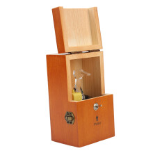 Nutzlose Box Dekompression Umweltfreundlich Naturholz Kiefer Nummlose Box mit Metallknöpfen für Kinder und Erwachsene Braun (UseloseBox)