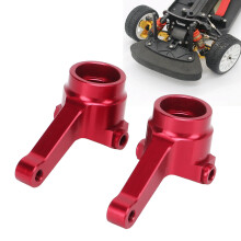 2 Stück Metall-Aluminiumlegierung Lenkradhalter für LC Racing PTG‑2 1/10 RC Auto Aufrüstung Zubehör Rot