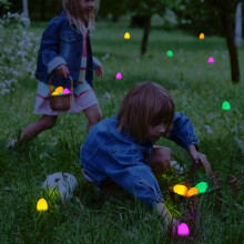 12 Stück Oster LED leuchtende Eier batteriebetrieben Oster Dekoration für Zuhause Wohnzimmer Garten