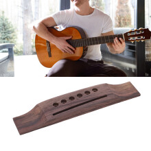 Conjunto de reemplazo del puente para guitarra acústica, 6 clavijas, acabado natural