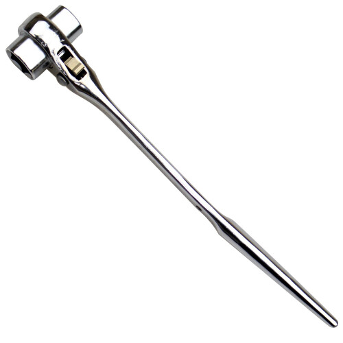 19/22mm Scaffold Podger Ratchet Spanner Socket Wrench Silver Heavy-Duty Adjustable Tool for Construction Use