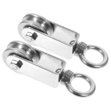 Industrial Grade 2pcs Heavy Duty Stainless Steel Pulley Rigging Block for Winch Lifting and Wire Rope Applications