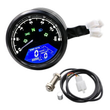 Tachometer Gauge Motorcycle Digital Speedometer Universal 12000RPM 8-18V Gear Odometer for Cafe Racer Bikes
