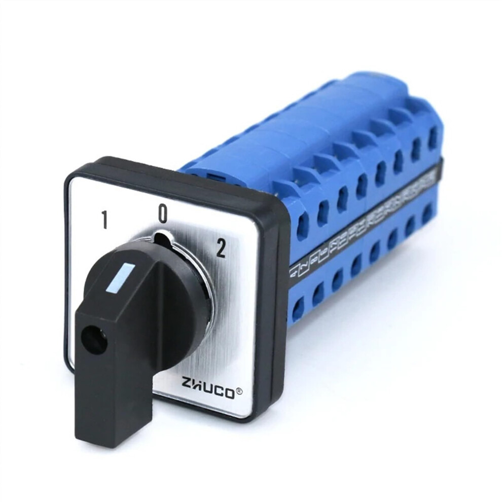 Szw26/Lw26-20 Universal Rotary Changeover Switch 3 Position 8 Phase 20A Silver Contact 64X64 48X48 Mm Panel 6947110211916