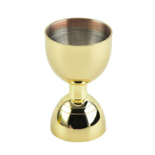 Stainless Steel Bell Jigger 2oz 1oz - Double Jigger Measuring Cup with Internal Measurements - Gold Bartender Tool
