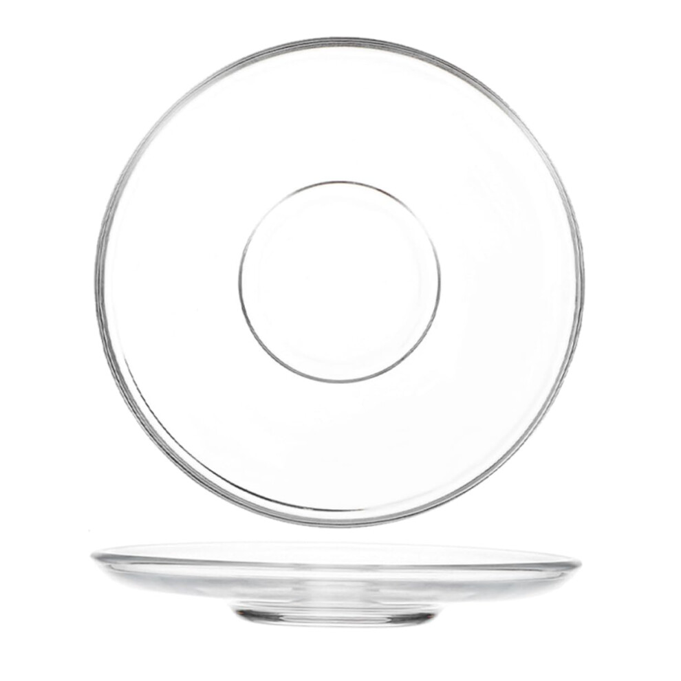 Versatile Glass Plates Set 2pc Mini Tea Cup Saucers for Snacks Appetizers Coffee Portable Elegant Design 4 Inch-image-OPC-PJNZ8XZ-NEW
