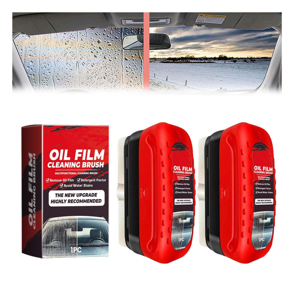Automotive Oil Film Cleaning Brush Set, 2PCS Red Glass Oil Film Remover for Windshield and Car Glass Cleaning-image-OPC-PJNZ9G6-NEW