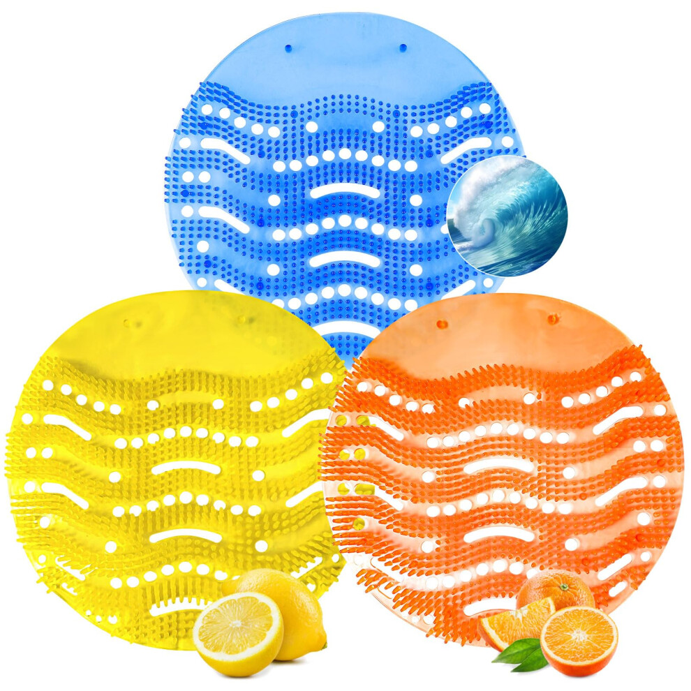 Urinal Screen Deodorizer 12 Pack Scented Anti-Splash Urinal Cakes Ocean Breeze Lemon Orange For Schools Offices Restrooms 6482260703268