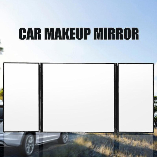 Car Folding Visor Mirror Makeup Travel Cosmetic Tri-fold Universal Auto Mirror 2