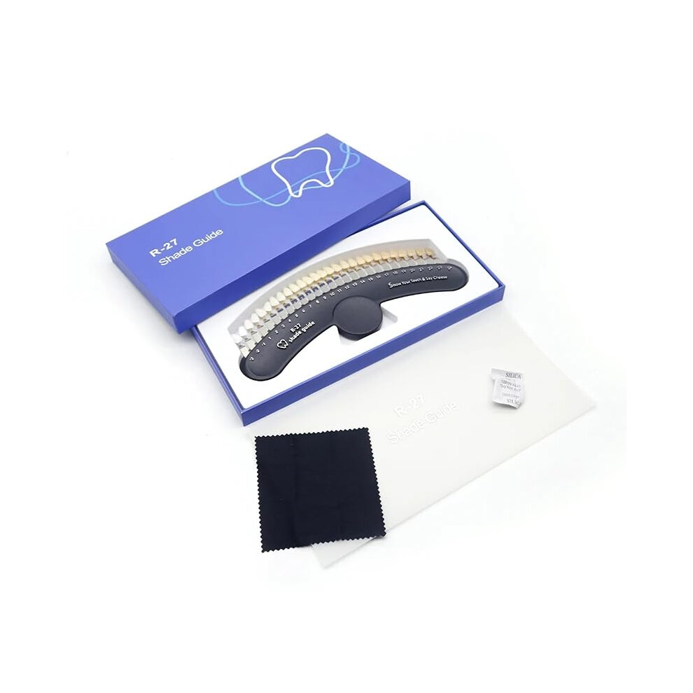 27 Colors Dental Teeth Shade Guide for Whitening, Tooth Bleaching Shade Chart, Accurate Color Matching Palette