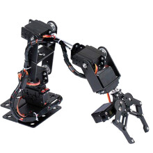 Black Mechanical Arm MG996 Analog Steering Gear 6DOF Claw Kit for Industrial Robotics, Precision Manipulator Parts